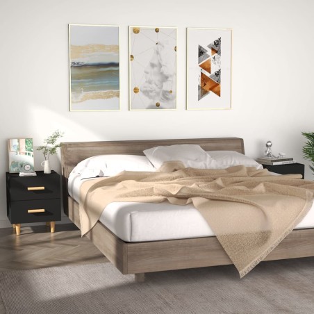 vidaXL Mesitas de noche 2 unidades negro 40x35x47,5 cm
