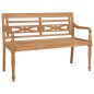 vidaXL Banco Batavia madera maciza de teca con cojín rojo 150 cm vidaXL Banco Batavia madera maciza de teca con cojín rojo 150 cm