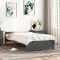 vidaXL Estructura de cama individual madera maciza gris 75x190 cm vidaXL Estructura de cama individual madera maciza gris 75x190 cm