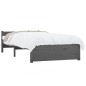 vidaXL Estructura de cama individual madera maciza gris 75x190 cm vidaXL Estructura de cama individual madera maciza gris 75x190 cm