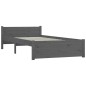 vidaXL Estructura de cama individual madera maciza gris 75x190 cm vidaXL Estructura de cama individual madera maciza gris 75x190 cm