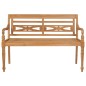 vidaXL Banco Batavia madera maciza de teca con cojín rojo 150 cm vidaXL Banco Batavia madera maciza de teca con cojín rojo 150 cm