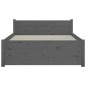 vidaXL Estructura de cama individual madera maciza gris 75x190 cm vidaXL Estructura de cama individual madera maciza gris 75x190 cm