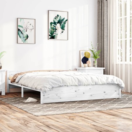 vidaXL Estructura de cama madera maciza blanco 200x200 cm