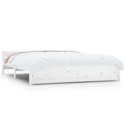 vidaXL Estructura de cama madera maciza blanco 200x200 cm