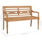 vidaXL Banco Batavia madera maciza de teca con cojín rojo 150 cm vidaXL Banco Batavia madera maciza de teca con cojín rojo 150 cm