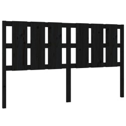 vidaXL Cabecero de cama madera maciza de pino negro 185,5x4x100 cm