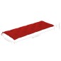 vidaXL Banco Batavia madera maciza de teca con cojín rojo 150 cm vidaXL Banco Batavia madera maciza de teca con cojín rojo 150 cm