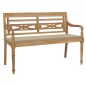vidaXL Banco Batavia madera maciza de teca con cojín beige 150 cm vidaXL Banco Batavia madera maciza de teca con cojín beige 150 cm