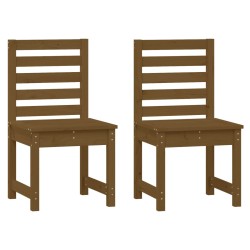 vidaXL Sillas jardín 2 uds madera de pino marrón miel 40,5x48x91,5 cm