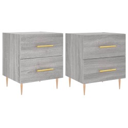 vidaXL Mesitas noche 2 uds madera ingeniería gris Sonoma 40x35x47,5 cm