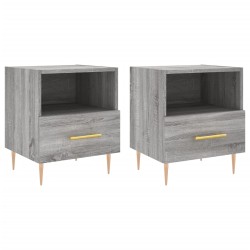 vidaXL Mesitas noche 2 uds madera ingeniería gris Sonoma 40x35x47,5 cm