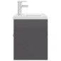 vidaXL Mueble con lavabo madera de ingeniería gris brillante vidaXL Mueble con lavabo madera de ingeniería gris brillante