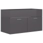 vidaXL Mueble con lavabo madera de ingeniería gris brillante vidaXL Mueble con lavabo madera de ingeniería gris brillante