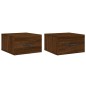 vidaXL Mesitas de noche de pared 2 uds color roble marrón 35x35x20 cm vidaXL Mesitas de noche de pared 2 uds color roble marrón 35x35x20 cm