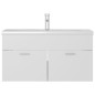 vidaXL Mueble con lavabo madera de ingeniería blanco y roble Sonoma vidaXL Mueble con lavabo madera de ingeniería blanco y roble Sonoma