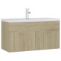 vidaXL Mueble con lavabo madera de ingeniería roble Sonoma vidaXL Mueble con lavabo madera de ingeniería roble Sonoma