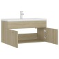 vidaXL Mueble con lavabo madera de ingeniería roble Sonoma vidaXL Mueble con lavabo madera de ingeniería roble Sonoma