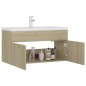 vidaXL Mueble con lavabo madera de ingeniería roble Sonoma vidaXL Mueble con lavabo madera de ingeniería roble Sonoma