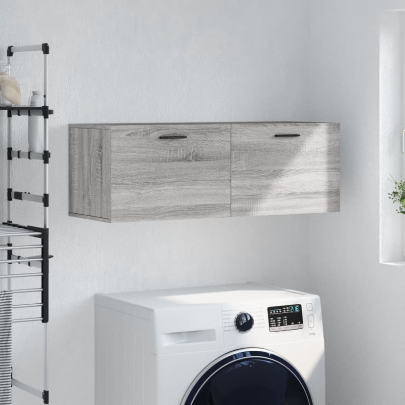 vidaXL Armario de pared madera ingeniería gris Sonoma 100x36,5x35 cm vidaXL Armario de pared madera ingeniería gris Sonoma 100x36,5x35 cm