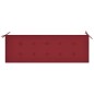 vidaXL Banco Batavia madera maciza de teca con cojín color vino 150 cm vidaXL Banco Batavia madera maciza de teca con cojín color vino 150 cm