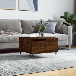 vidaXL Mesa de centro madera contrachapada roble marrón 55x55x36,5 cm