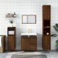 vidaXL Armario de baño madera contrachapada roble marrón 30x30x190 cm