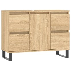 vidaXL Mueble de baño madera de ingeniería roble Sonoma 80x33x60 cm