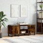 vidaXL Mueble discos madera contrachapada roble ahumado 121x38x48 cm vidaXL Mueble discos madera contrachapada roble ahumado 121x38x48 cm