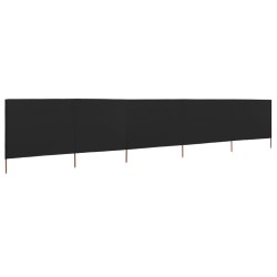 vidaXL Paravientos de 5 paneles tela negro 600x120 cm