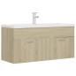 vidaXL Mueble con lavabo madera de ingeniería roble Sonoma vidaXL Mueble con lavabo madera de ingeniería roble Sonoma