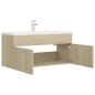 vidaXL Mueble con lavabo madera de ingeniería roble Sonoma vidaXL Mueble con lavabo madera de ingeniería roble Sonoma