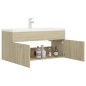 vidaXL Mueble con lavabo madera de ingeniería roble Sonoma vidaXL Mueble con lavabo madera de ingeniería roble Sonoma