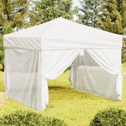 vidaXL Carpa para fiestas plegable con paredes laterales blanca 3x3 m