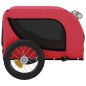 vidaXL Remolque de bicicleta mascotas hierro tela Oxford rojo negro vidaXL Remolque de bicicleta mascotas hierro tela Oxford rojo negro