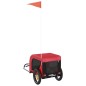 vidaXL Remolque de bicicleta mascotas hierro tela Oxford rojo negro vidaXL Remolque de bicicleta mascotas hierro tela Oxford rojo negro