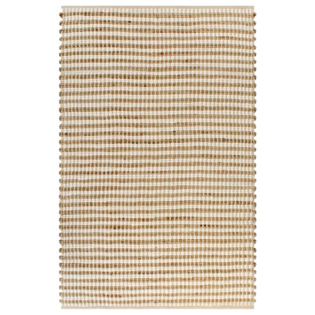 vidaXL Alfombra tejida a mano yute y tela 120x180 cm natural y blanca