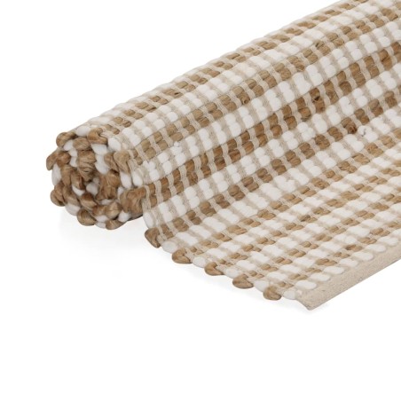 vidaXL Alfombra tejida a mano yute y tela 120x180 cm natural y blanca