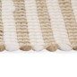 vidaXL Alfombra tejida a mano yute y tela 120x180 cm natural y blanca vidaXL Alfombra tejida a mano yute y tela 120x180 cm natural y blanca