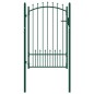 vidaXL Puerta de valla con picos acero verde 100x150 cm vidaXL Puerta de valla con picos acero verde 100x150 cm