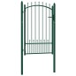vidaXL Puerta de valla con picos acero verde 100x150 cm vidaXL Puerta de valla con picos acero verde 100x150 cm