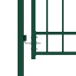 vidaXL Puerta de valla con picos acero verde 100x150 cm vidaXL Puerta de valla con picos acero verde 100x150 cm