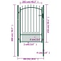 vidaXL Puerta de valla con picos acero verde 100x150 cm vidaXL Puerta de valla con picos acero verde 100x150 cm