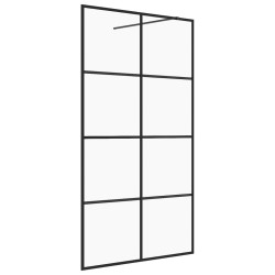 vidaXL Mampara ducha accesible vidrio ESG transparente negro 115x195cm