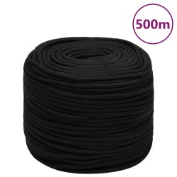 vidaXL Cuerda de trabajo poliéster negro 8 mm 500 m