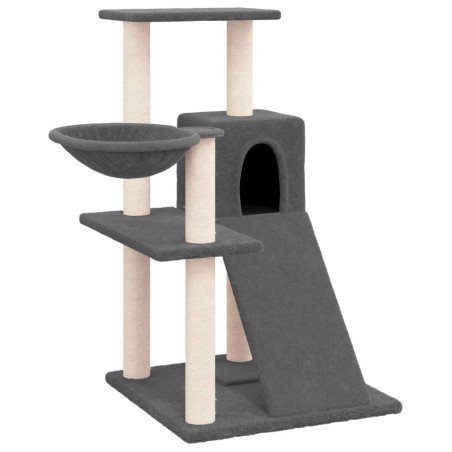 vidaXL Rascador para gatos con postes de sisal gris oscuro 82 cm