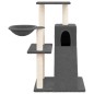 vidaXL Rascador para gatos con postes de sisal gris oscuro 82 cm