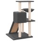 vidaXL Rascador para gatos con postes de sisal gris oscuro 82 cm