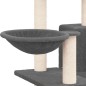 vidaXL Rascador para gatos con postes de sisal gris oscuro 82 cm