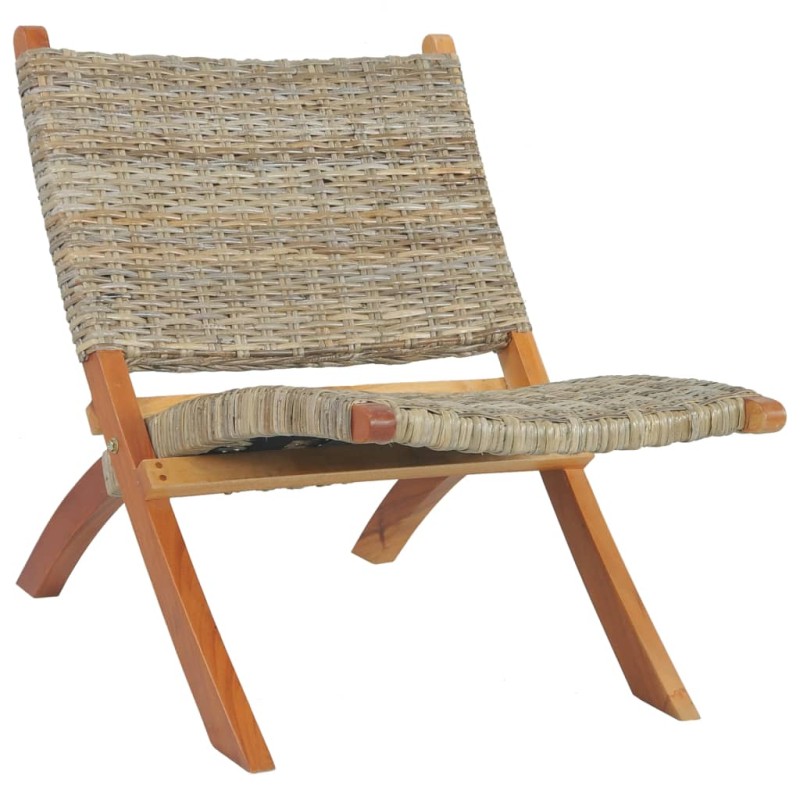 vidaXL Silla de ratán kubu natural y madera maciza de caoba vidaXL Silla de ratán kubu natural y madera maciza de caoba